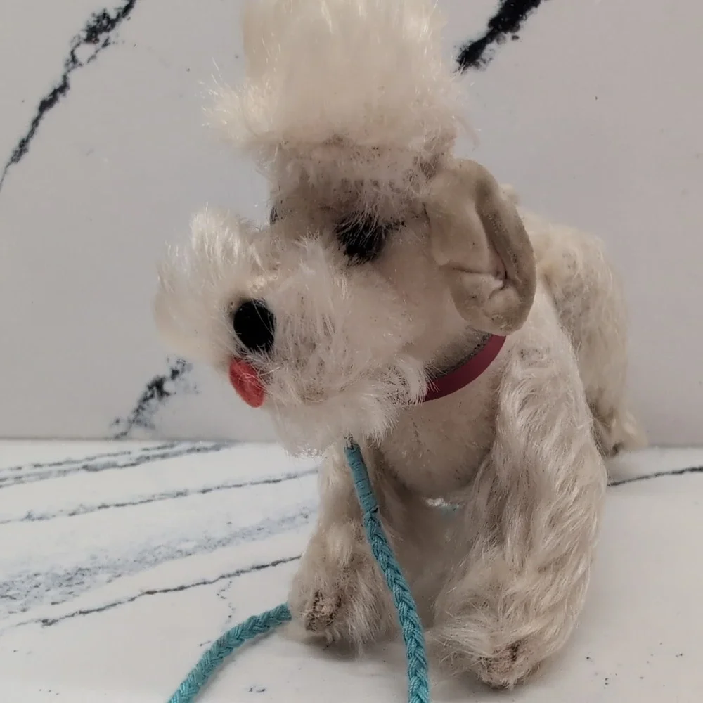 STEIFF‎ Snobby Poodle Dog Jointed Limbs Collar Mohair Button 6